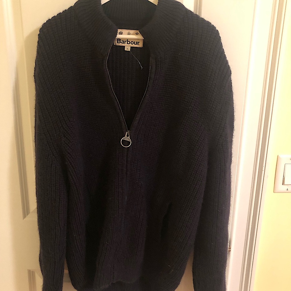 Barbour 100% wool Sweater zip cardigan